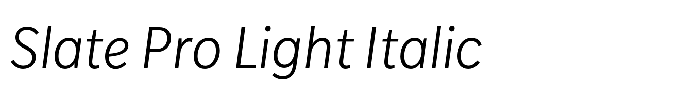Slate Pro Light Italic